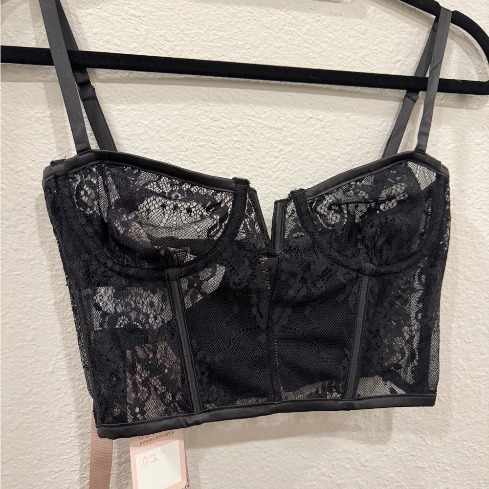 House of CB Kya lace satin bustier corset top